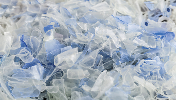 Close up of torn up plastic
